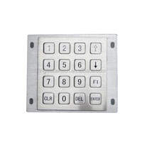 Clavier robuste en acier inoxydable industriel, étanche, anti-vandalisme, avec 16 touches encastrées