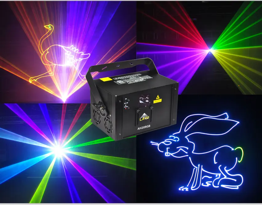 Layu-laser Pabrik Lampu Laser ILDA RGB, Lampu Laser Animasi untuk Klub Malam DJ, Sistem Pertunjukan Laser Pesta, 1W, 2W