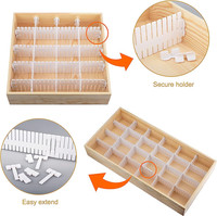 16PCS Organisateur de diviseurs de tiroirs réglables en plastique pour bureau, salle de bain, cuisine et chambre à coucher