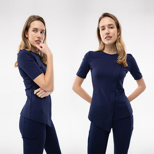 Tenues d'hôpital décontractées d'été YUHONG personnalisées, de luxe, durables, lavables, en polyester, rayonne et élasthanne, antistatiques, pour médecins - Product Image 1