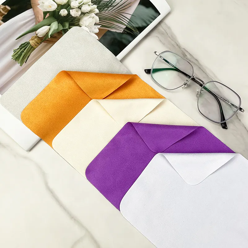 15*15 cm Factory Inventory Microfibre Suede Glass Cloth Sunglasses Glasses Watch Colored Microfiber Glasses Cleaning Cloth