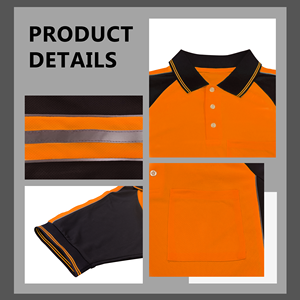 เสื้อโปโลสะท้อนแสงแบบคลาส 2 สำหรับงานถนน แขนสั้น ผ้าโพลีเอสเตอร์ มองเห็นได้ชัดเจน มีสินค้าในสต็อก สำหรับผู้ชาย - Product Image 2