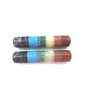 Wholesale 7 <b>Chakra</b> Natural Agate <b>Crystal</b> Smooth Massage Wand Semi-Precious Stone Facial Healing Gemstone Crafts Bonded - Product Image 1