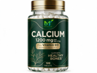 Complément alimentaire pour la santé osseuse OEM Calcium 1200 mg avec vitamine D3 par portion, 120 comprimés pour femmes et hommes