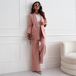 Conjuntos de <span class=keywords><strong>Traje</strong></span> de <span class=keywords><strong>Mujer</strong></span> de Moda Europea y Americana, Color Popular, Casual, de Pierna Ancha, Mezcla de Lana, Antiarrugas, <span class=keywords><strong>con</strong></span> Estampado de Puntos, Corte Regular - Product Image 1