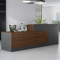 Meubles de bureau en forme de L, meubles en gros, design simple, MFC, société en bois, hôtel, réception avant, pour le hall