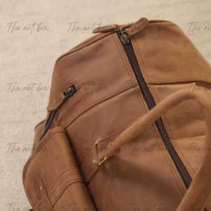 Maletas de Viaje de Cuero Genuino 100%, Gran Capacidad, Estilo Vintage, Cuero de Búfalo Genuino, Color Marrón, para Hombre, OEM - Product Image 3