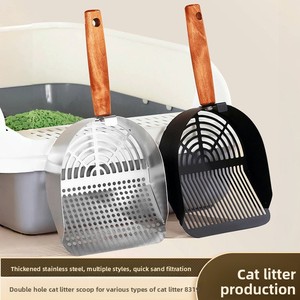 Grande <span class=keywords><strong>pelle</strong></span> à litière pour chat en acier inoxydable vendue à chaud pour <span class=keywords><strong>Amazon</strong></span> outil de nettoyage de chat transfrontalier écologique - Product Image 2