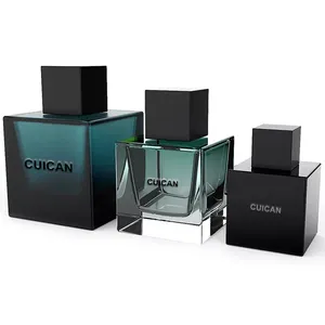 Nouveau design de luxe carré 30ml 50ml 100ml flacon d'huile de parfum vide en verre avec couvercles OEM