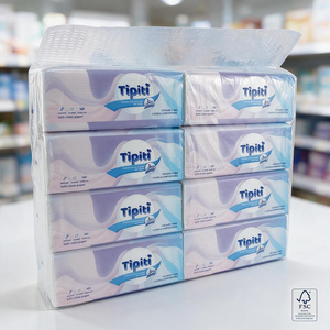 3 Ply Facial Tissue Paper Soft Pack Virgin Wood Pulp Custom Printed Office Hotel Use FSC Certified