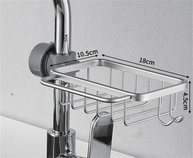 Single rack with towel bar--Silver