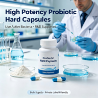 Capsule dure de probiotiques pour adultes, marque privée OEM, formule de souches personnalisées, 5g, sans sucre, vente en gros, conforme aux normes UE, complément alimentaire