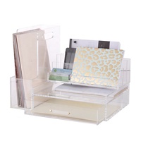 Organisateur de documents en plastique de haute qualité de luxe moderne Boîte de classement en acrylique Porte-revues