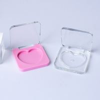 Boîte vide carrée jetable en ABS, personnalisable, style marque, pour fard à paupières et blush rose cœur de fille