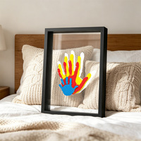 Marco de recuerdo para huellas de manos, kit de huellas de manos para bebés y familias, marco de huellas de manos DIY para padres e hijos, marco de huellas de manos para parejas