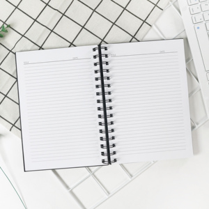 Cahier d'exercices étudiant A5 personnalisé non daté planificateur quotidien mensuel cahier d'objectifs à spirale impression en papier <span class=keywords><strong>noir</strong></span> fournitures de <span class=keywords><strong>bureau</strong></span> scolaire - Product Image 4