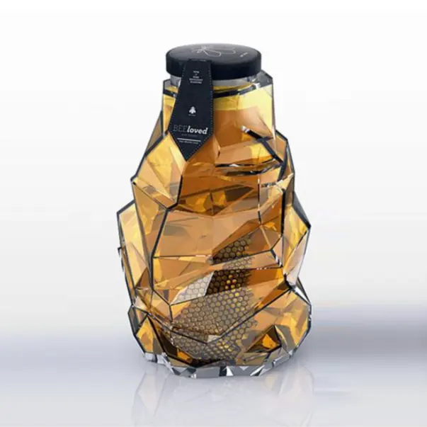 NEWRAY-tarro de cristal con tapa para miel, frasco de vidrio con diseño único y creativo, para comida, 360ml, 500ml