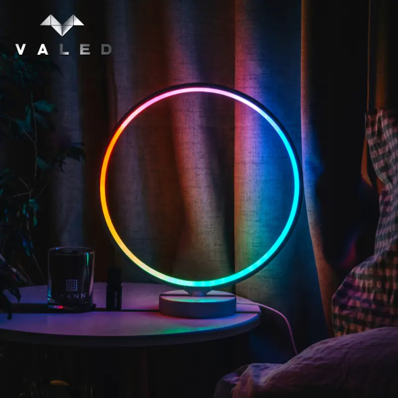 Лидер продаж на Amazon, современный подарок, домашний декор, прикроватная тумбочка, круглый стол, лампа, белые круглые светодиодные настольные лампы, rgb Освещение