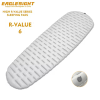 Matelas de couchage gonflable à haute valeur R, série personnalisée, 600g, ultraléger, nylon 20D, valves TPU, valeur R 6, 8, 8.8, pliable