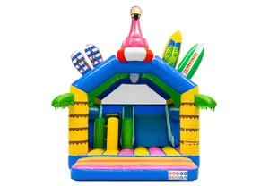 Vente flash : château gonflable écologique avec toboggan, thème flamant rose, <span class=keywords><strong>pour</strong></span> les fêtes en <span class=keywords><strong>famille</strong></span> dans le jardin, <span class=keywords><strong>location</strong></span> <span class=keywords><strong>pour</strong></span> les événements - Product Image 4