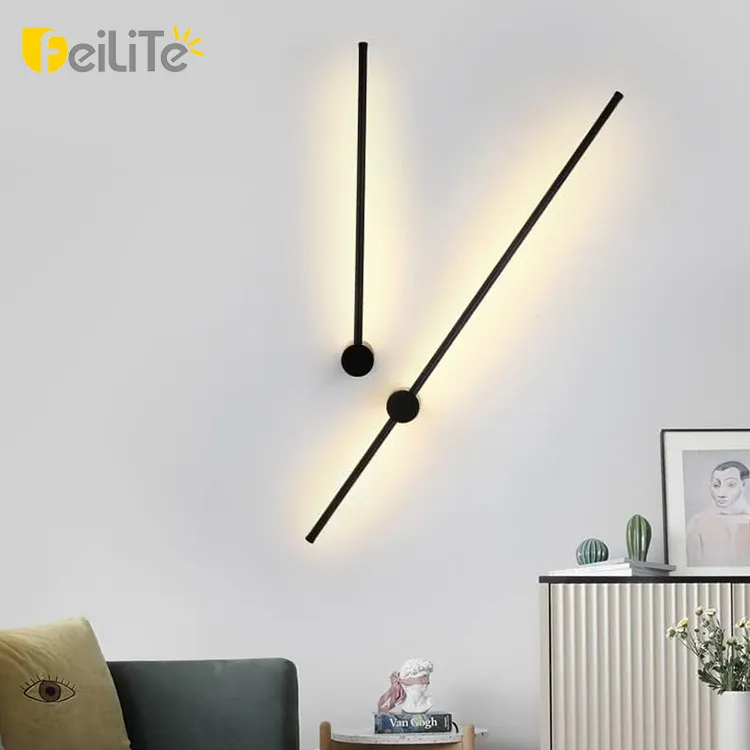 Lámpara de pared lineal larga LED minimalista moderna para dormitorio, mesita de noche, sala de estar, Tv, sofá, fondo, 12W, 16W, 20W, 24W, 28W, luz de pared