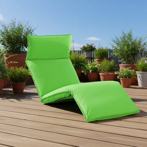 Sdraio Pieghevole in Tessuto Oxford Verde, Sedia Reclinabile da Esterno con Cuscino, Design Moderno - Product Image 2