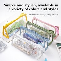 Trousse à crayons transparente en plastique, grande capacité, style coréen, simple et tendance, pour étudiants, fourniture directe d'usine