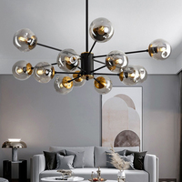 Lustre de salon nordique maison atmosphère créative lumière luxe haricot magique lustre personnalité doré noir chambre lampes