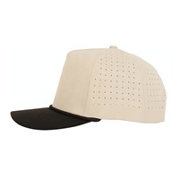 Gorra de Camionero Retro con Logotipo Personalizado Bordado, 100% Poliéster, Gorra de Béisbol Elegante para Exteriores, Gorra de Golf de 5 Paneles con Orificios Cortados con Láser para Hombre