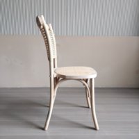 Chaises en bois à dossier en osier, empilables, design blanc délavé, chaises d'hôtel, chaises en rotin pour événements et mariages