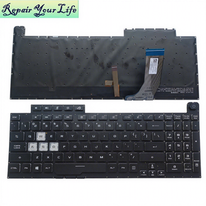 Clavier rétro-éclairé RVB US 16 broches pour <span class=keywords><strong>Asus</strong></span> ROG Strix G17 G731 <span class=keywords><strong>G731GT</strong></span> G731GU GL731GW G712LWS G732LWS 0KNR0-661LBG00 Clavier de jeu - Product Image 1