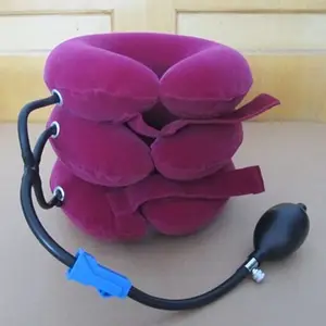 Travesseiro de pescoço inflável portável, venda quente, dispositivo de suporte para colar de pescoço médico portátil, dispositivo de tração cervical