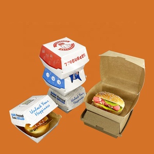 Biểu Tượng Tùy Chỉnh Phân Hủy Sinh Học Tái Sử Dụng Có Thể Tái Chế Hiện Đại Dầu Chịu Mài Mòn Kraft Giấy <span class=keywords><strong>Burger</strong></span> Bao Bì Hộp Cho Takeaway Nhà Hàng Sử Dụng - Product Image 5