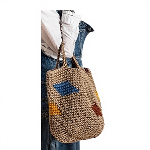 Bolso Tote de Ganchillo Bohemio de Lujo 2026 con Patrón de Apliques Geométricos, Correa de Hombro Casual, Bolso Ecológico para Mujer, Uso Diario - Product Image 1