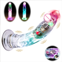 Vibrador Realista de Gelatina con Forma de Pene Grande, Juguetes Sexuales Anales, Estimulador Vaginal de Punto G Suave y Vibrante para Mujeres y Adultos Gay