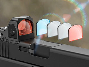 EZshoot Mirino Ottico Full-Size Punto Rosso/Verde con 12 Livelli di Luminosità e Attivazione al Movimento Impermeabile Antiurto e Antiappannamento - Product Image 5