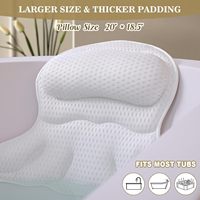 Coussin de bain en maille 4D souple avec ventouses antidérapantes puissantes pour divers types de baignoires