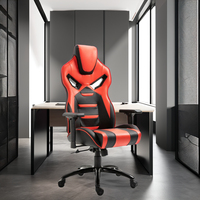 Chaise de bureau ergonomique Chaise de jeu de course minimaliste moderne Accoudoirs extensibles Chaise de direction confortable en PU synthétique