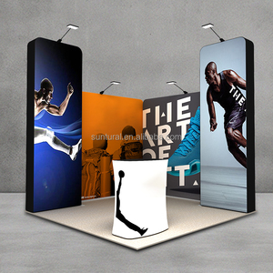 Tùy chỉnh 10x10ft Modular xách tay triển lãm thương mại gian hàng vải Backdrop Dye thăng hoa Logo biểu ngữ thiết kế EXPO - Product Image 1