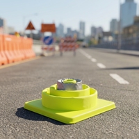 Cône de signalisation LED rétractable portable Hasuc HAS-S01 avec design réfléchissant pliable, lumière de sécurité verte/orange