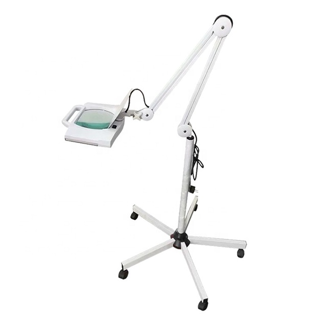 Factory Direct 5X 8X Led Magnifying Lamp Beauti Care Skin Five Legs square Shaped Professional Lighting Lash Light