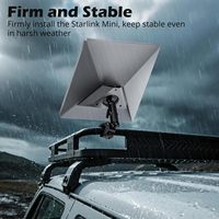 Kit de Montaje Starlink Mini con Base de Conversión para Adaptador de Tubo, Soporte de Antena Satelital Ajustable Multiángulo de Aleación de Aluminio para RV