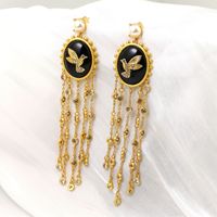 Boucles d'oreilles à pampilles en zircon, motif étoile et pigeon volant, tendance