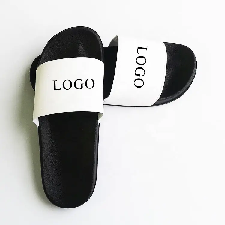 OEM Custom White Slides Footwear Sandal PVC,Design Logo Slippers Men Plain Blank Slide, Customized Logo Women Black PVC Shoes