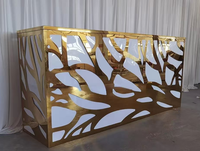 Table de bar rectangulaire en acier inoxydable et verre miroir, durable, couleur personnalisable, pour hôtels modernes, centres commerciaux, événements commerciaux et mariages
