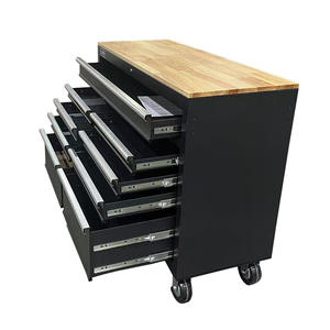 Mobiele gereedschapskist van metaal met wielen, werktafel en 9 laden - Product Image 6