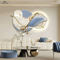 Vente en gros usine : Panneau mural lumineux LED en plumes, style luxe, pour projets professionnels, commande en gros, fournisseur fabricant