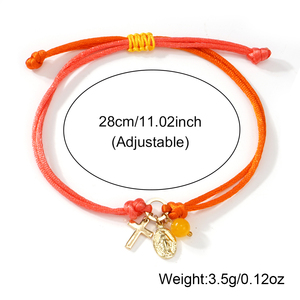 Pulsera <span class=keywords><strong>de</strong></span> cuentas con cruz <span class=keywords><strong>de</strong></span> la Virgen María, <span class=keywords><strong>piedra</strong></span> natural, estilo bohemio, joyería hecha a mano, venta al por mayor - Product Image 4