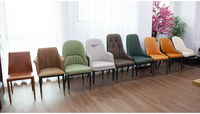 Chaise de salle à manger en cuir moderne en métal léger à dossier unique pour ensemble de Table de Restaurant