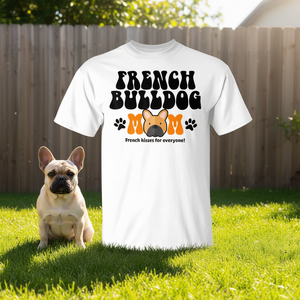 Camiseta para mamá de bulldog francés, besos franceses para todos - Product Image 3